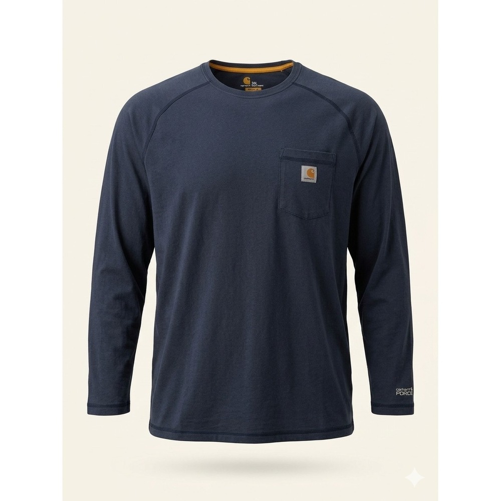 Carhartt Force Men's Blue Long Sleeve T-Shirt. Size 2XL